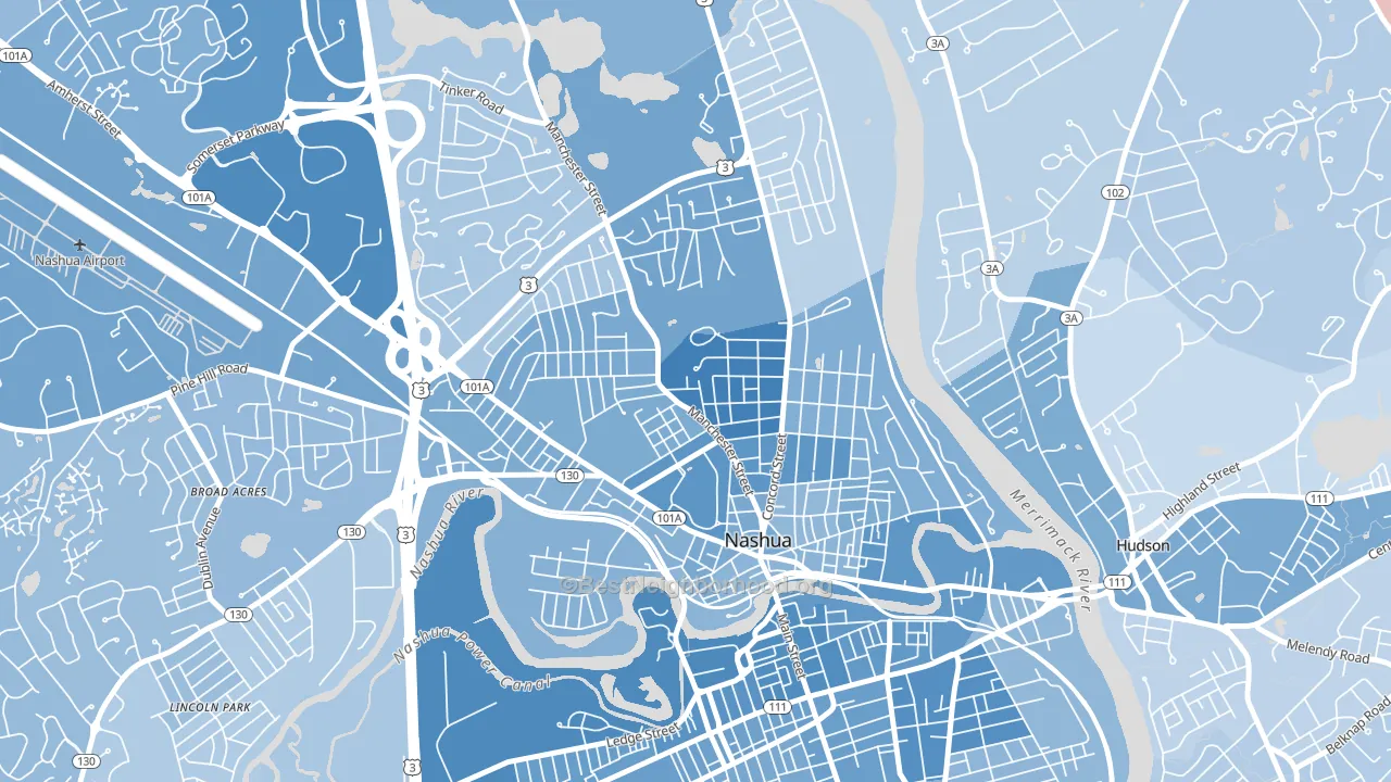 03064, NH block-group political-lean map