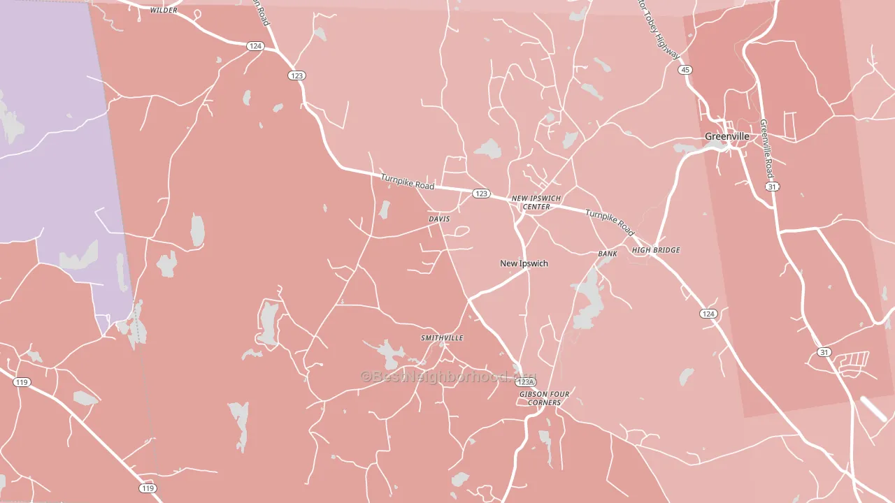 03071, NH block-group political-lean map