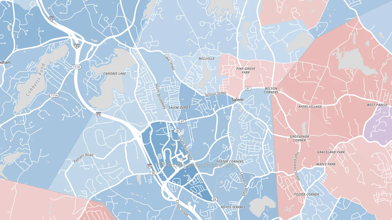 03079, NH block-group political-lean map