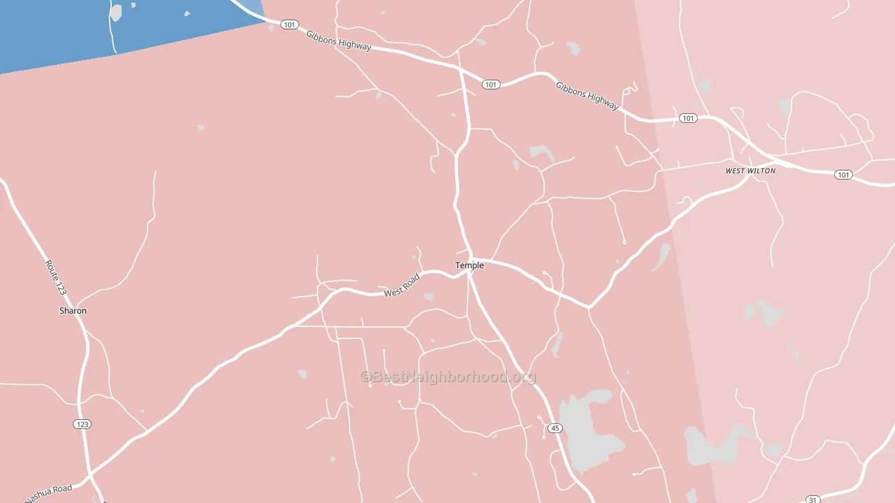 03084, NH block-group political-lean map