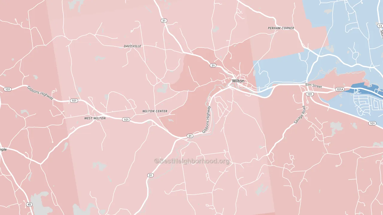 03086, NH block-group political-lean map