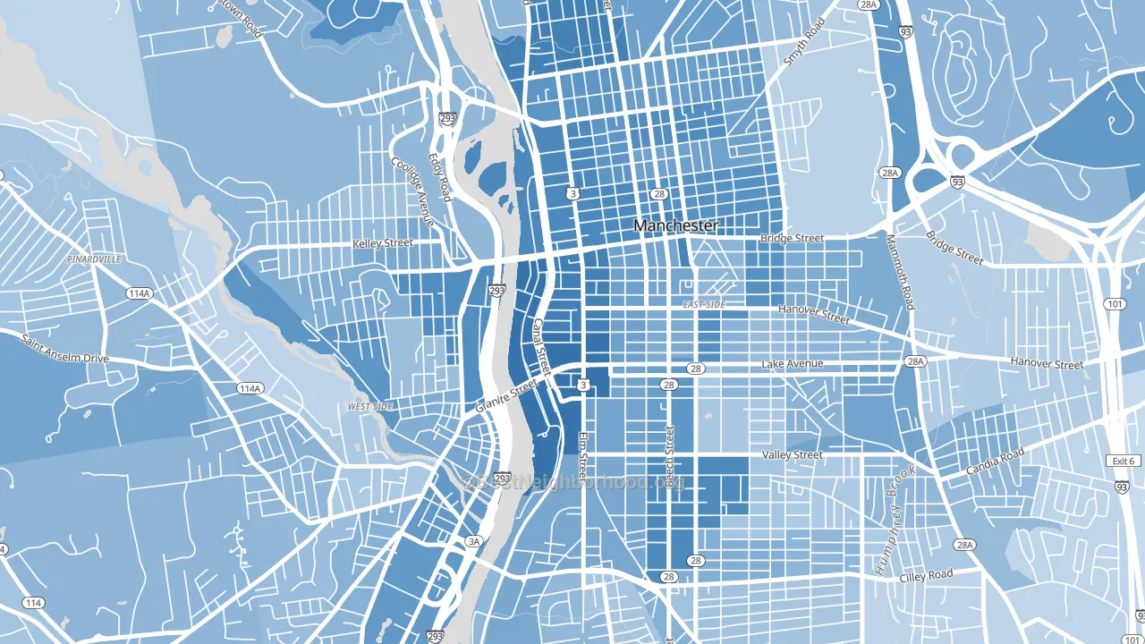 03101, NH block-group political-lean map