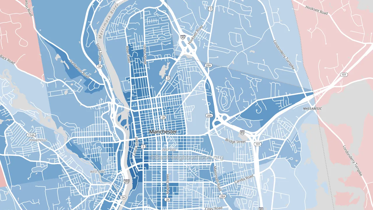 03104, NH block-group political-lean map
