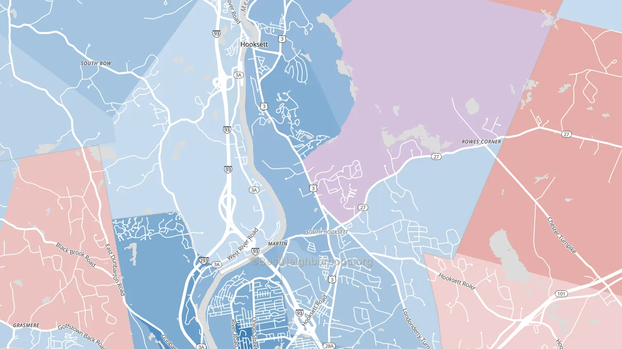 03106, NH block-group political-lean map
