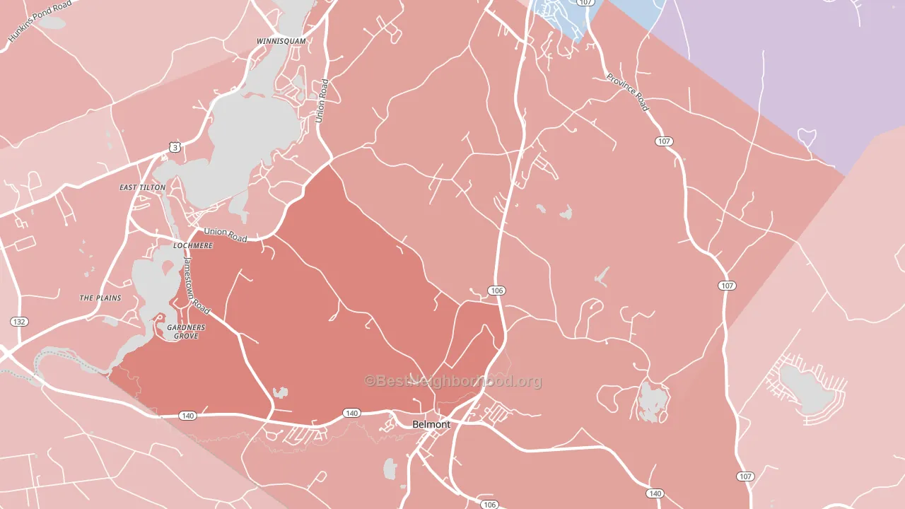 03220, NH block-group political-lean map