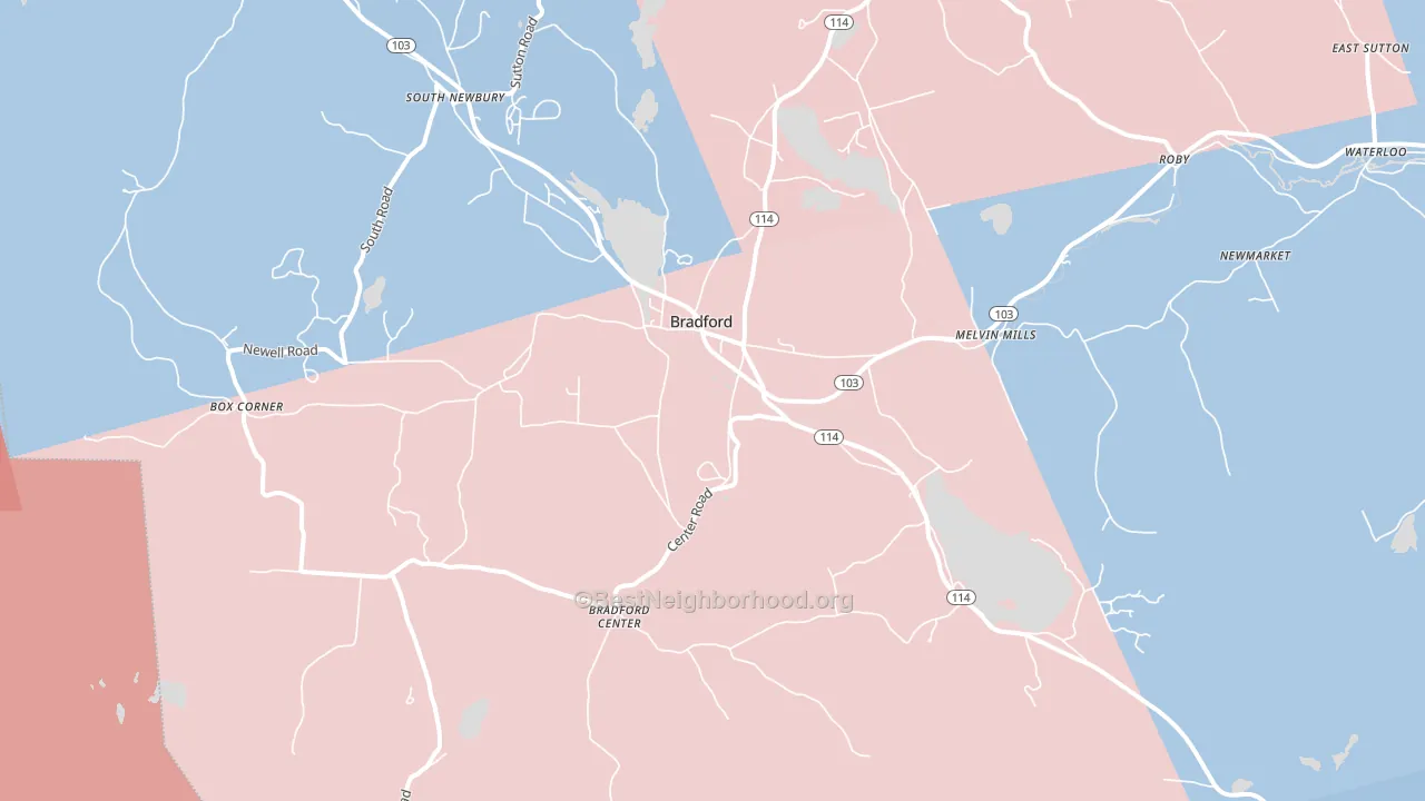 03221, NH block-group political-lean map