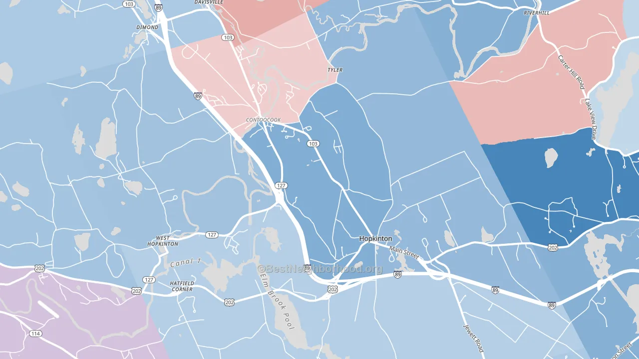 03229, NH block-group political-lean map
