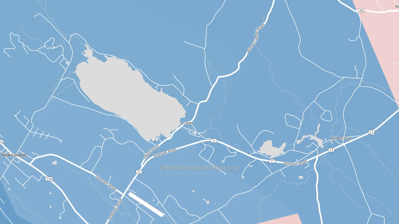 03233, NH block-group political-lean map