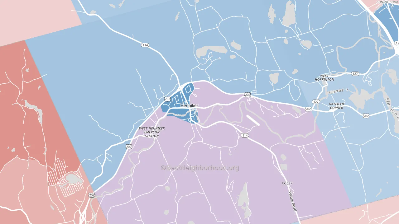 03242, NH block-group political-lean map