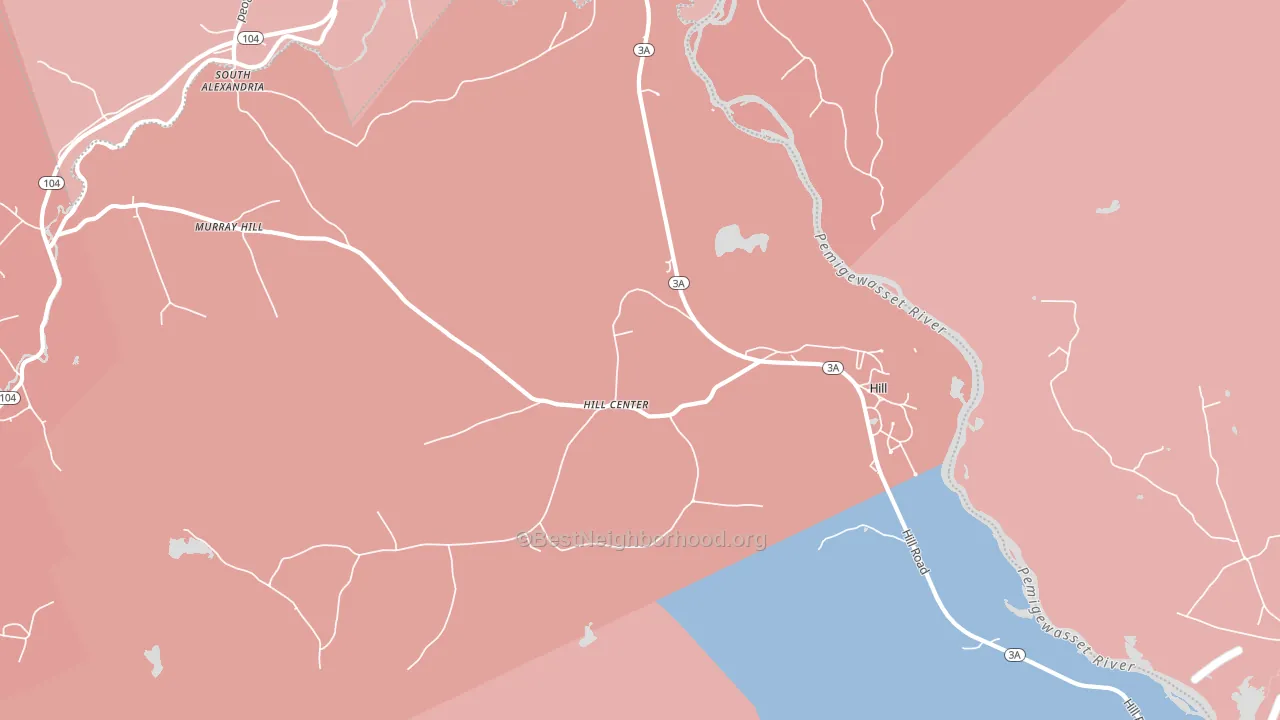 03243, NH block-group political-lean map