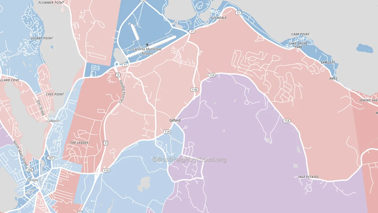 03249, NH block-group political-lean map