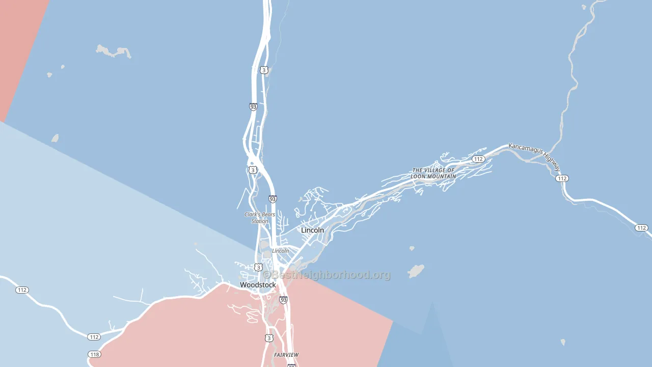 03251, NH block-group political-lean map