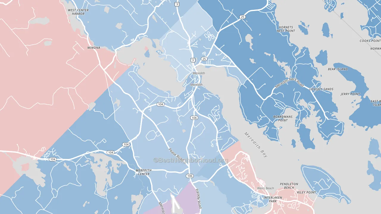 03253, NH block-group political-lean map