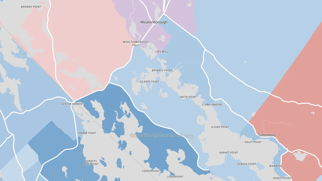 03254, NH block-group political-lean map