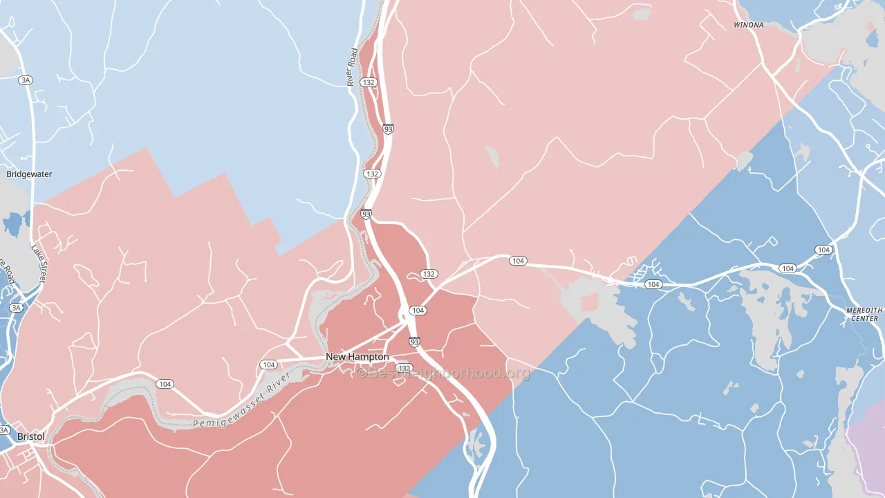 03256, NH block-group political-lean map
