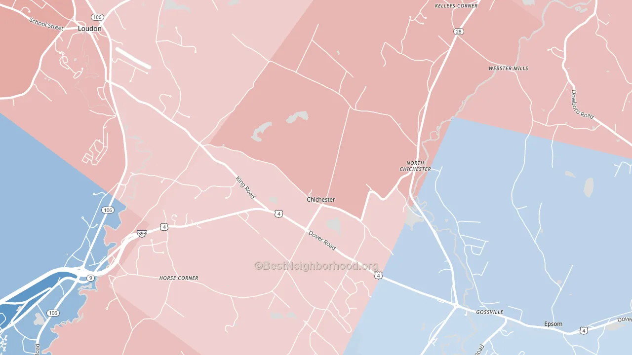 03258, NH block-group political-lean map