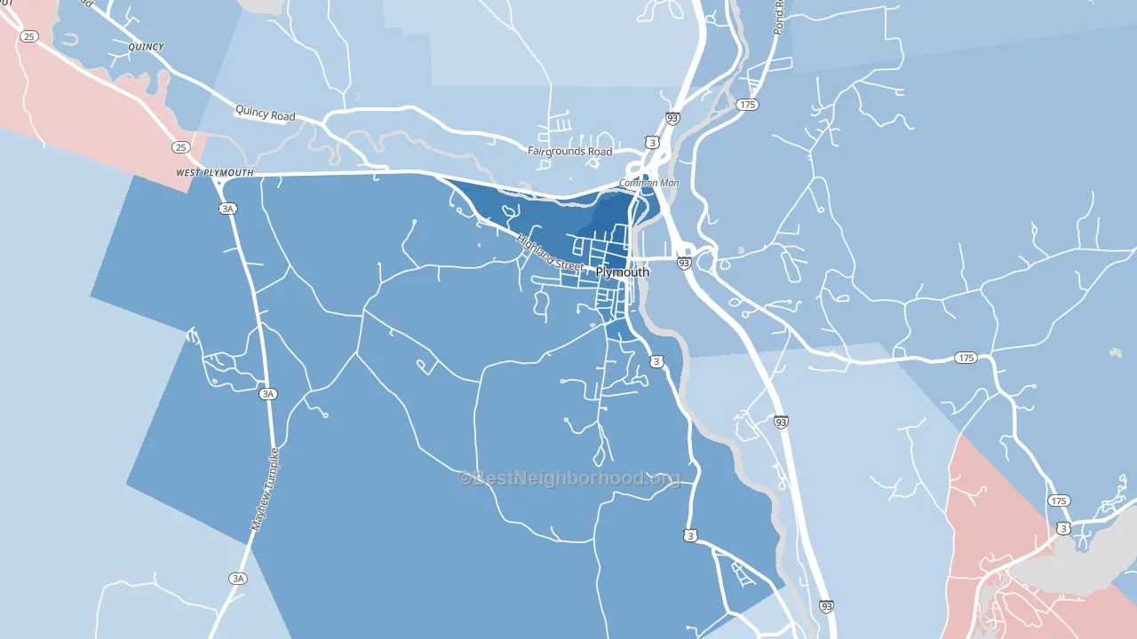 03264, NH block-group political-lean map