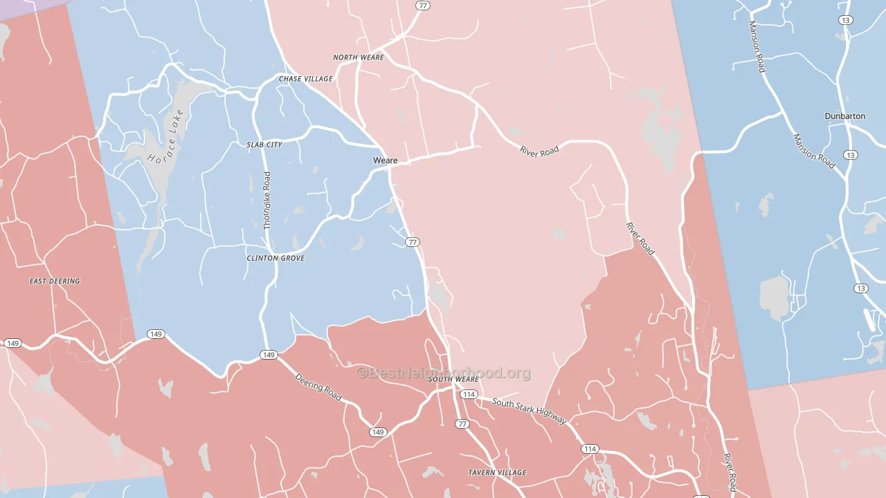 03281, NH block-group political-lean map