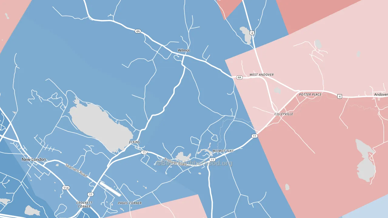 03287, NH block-group political-lean map