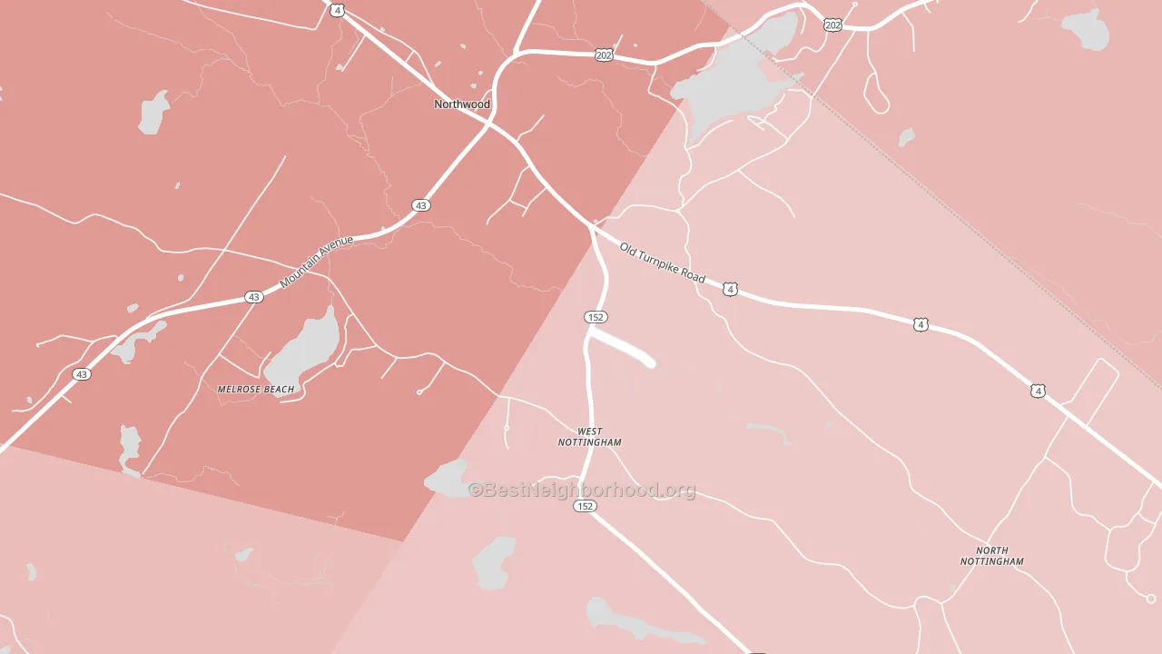 03291, NH block-group political-lean map