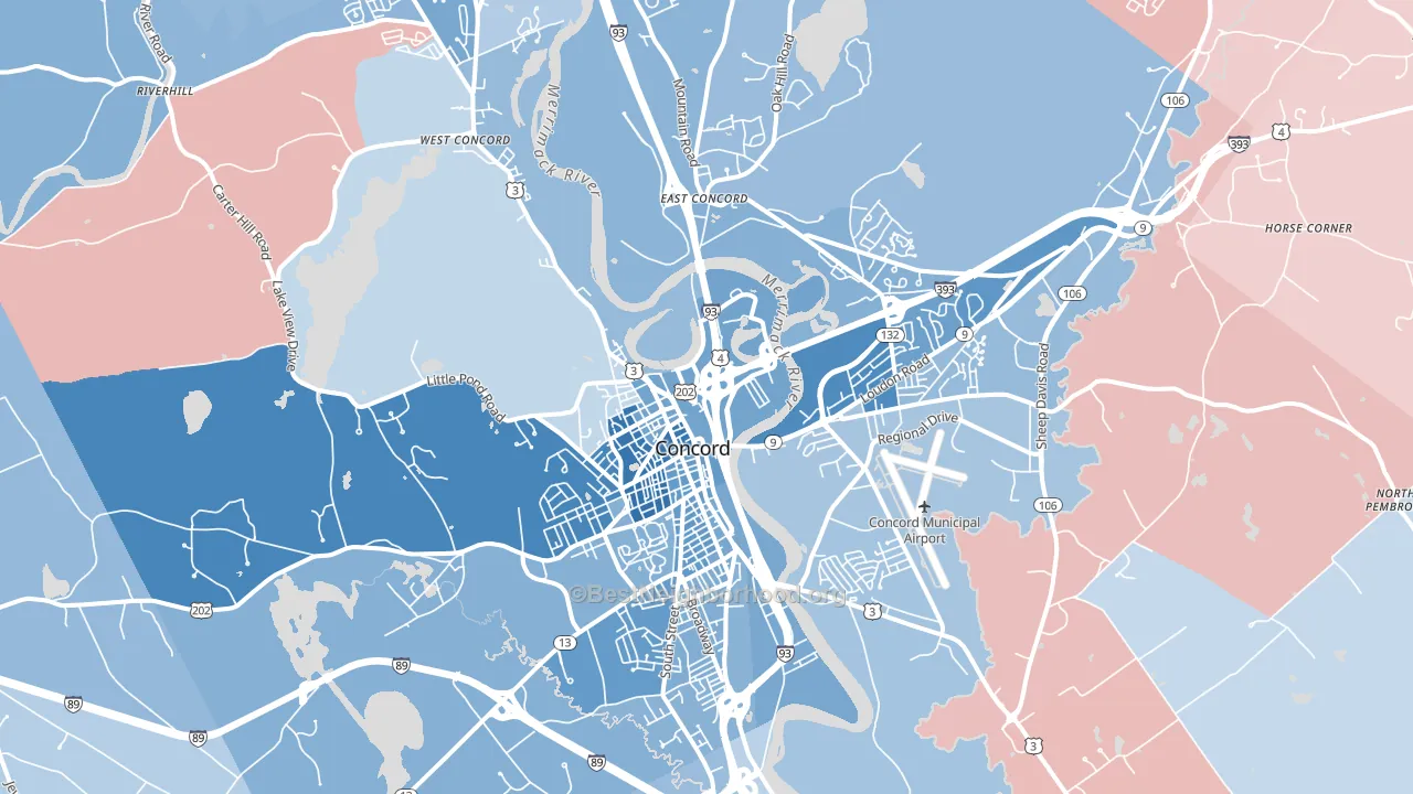 03301, NH block-group political-lean map