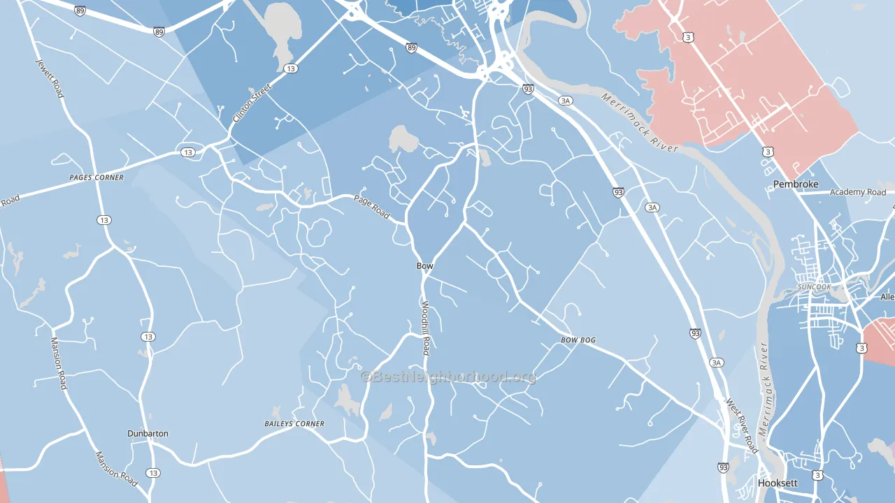 03304, NH block-group political-lean map