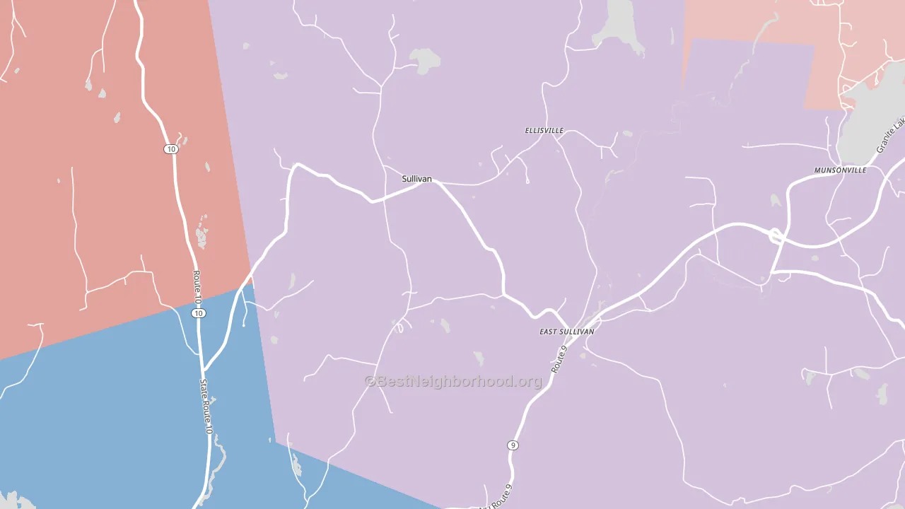 03445, NH block-group political-lean map