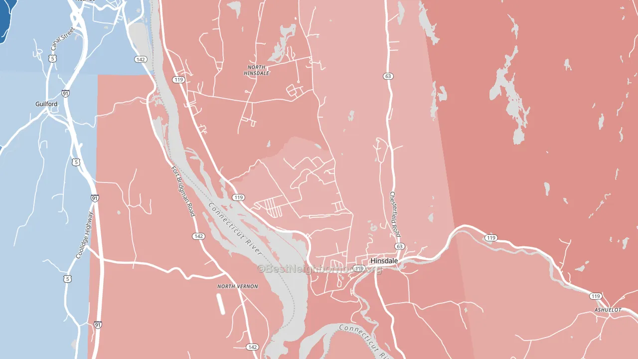 03451, NH block-group political-lean map
