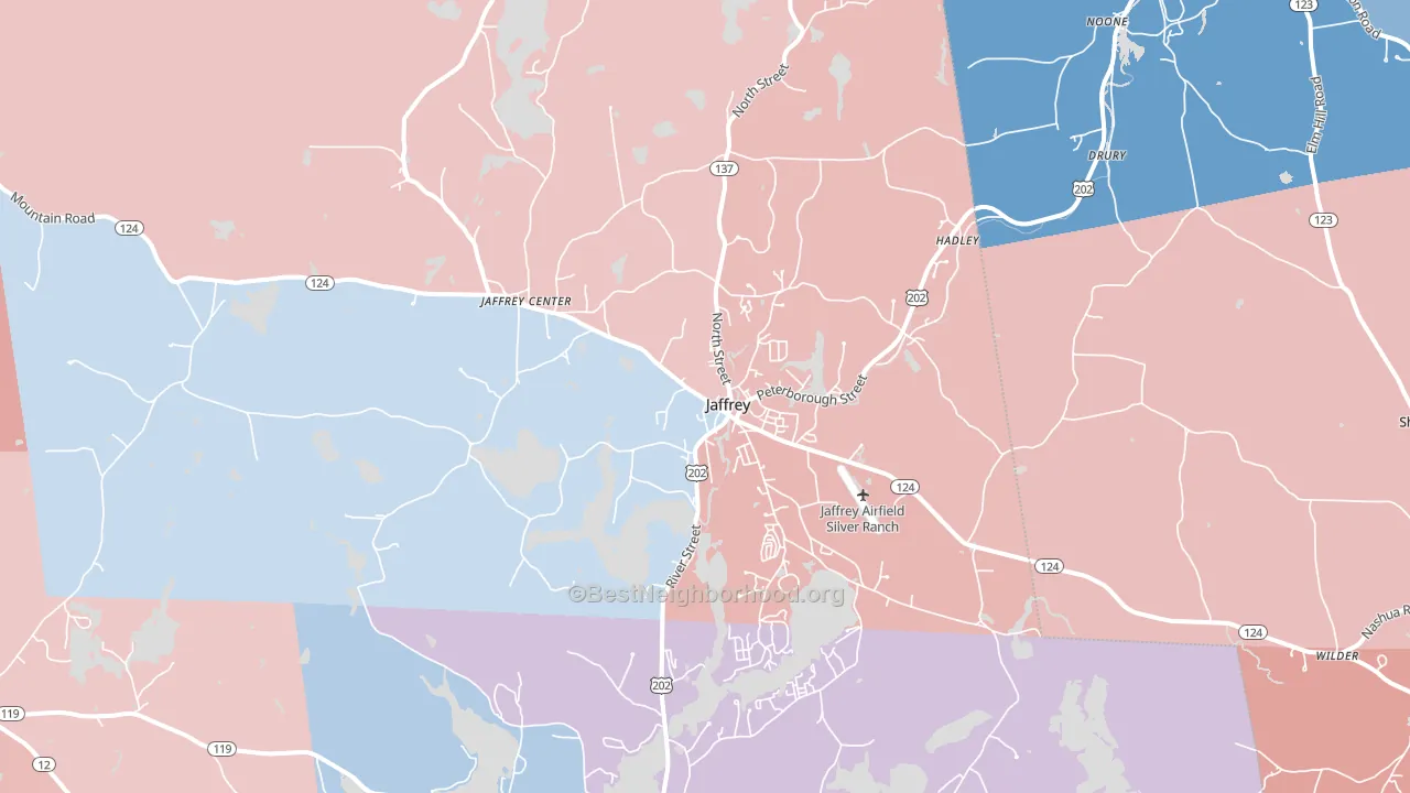 03452, NH block-group political-lean map