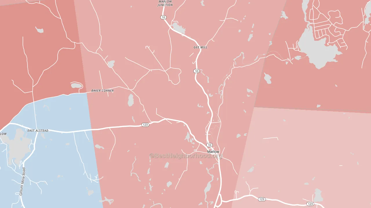 03456, NH block-group political-lean map