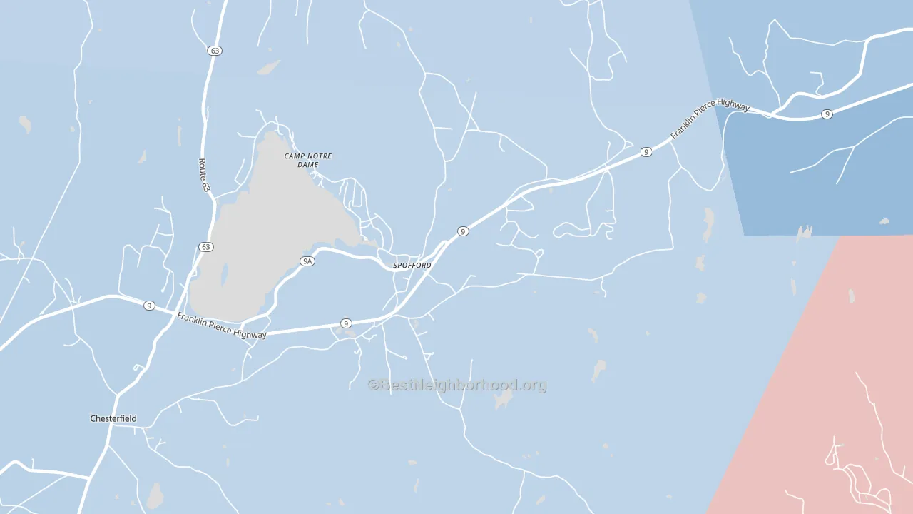 03462, NH block-group political-lean map