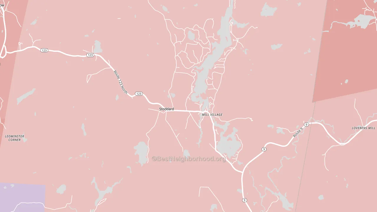 03464, NH block-group political-lean map