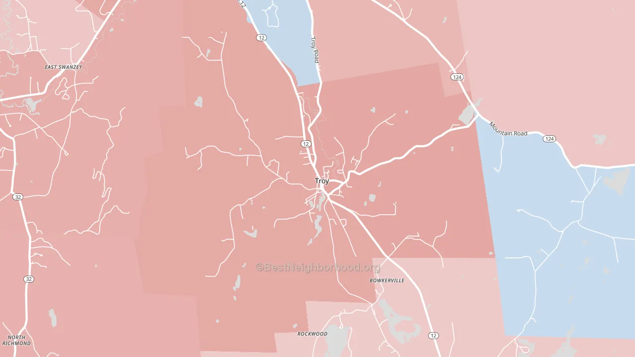 03465, NH block-group political-lean map