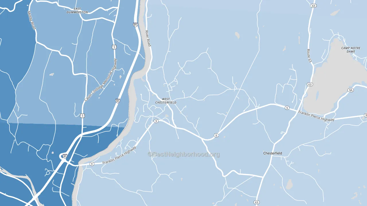 03466, NH block-group political-lean map