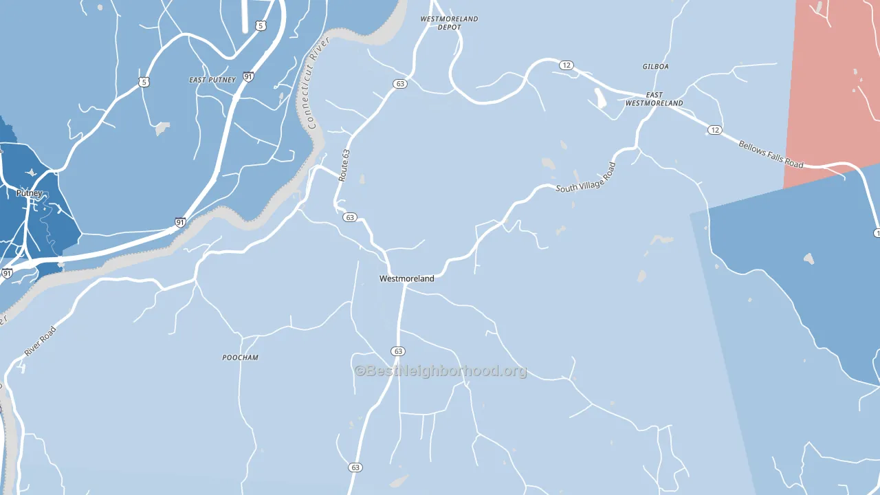 03467, NH block-group political-lean map