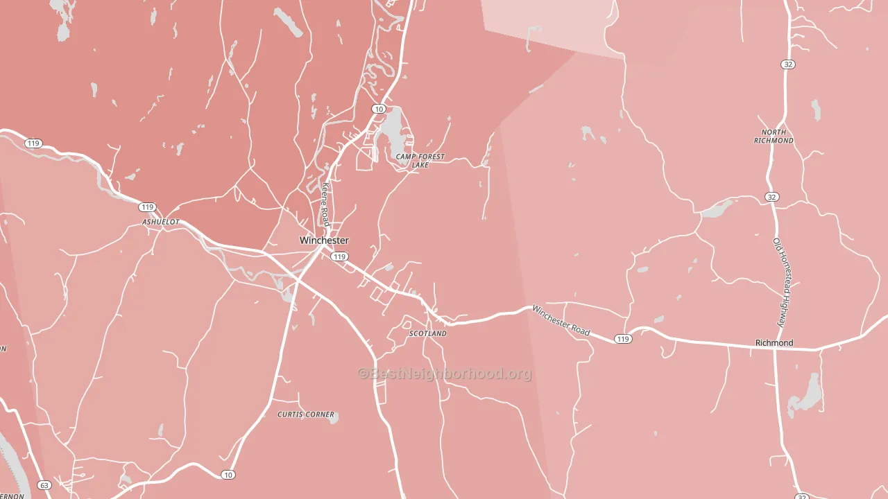03470, NH block-group political-lean map