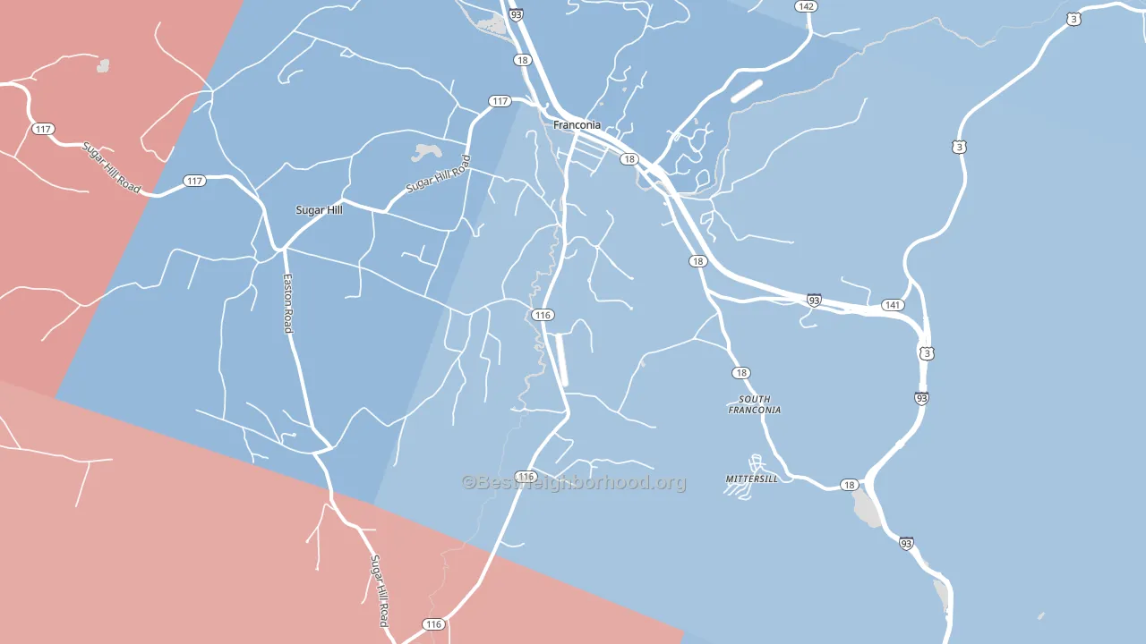 03580, NH block-group political-lean map