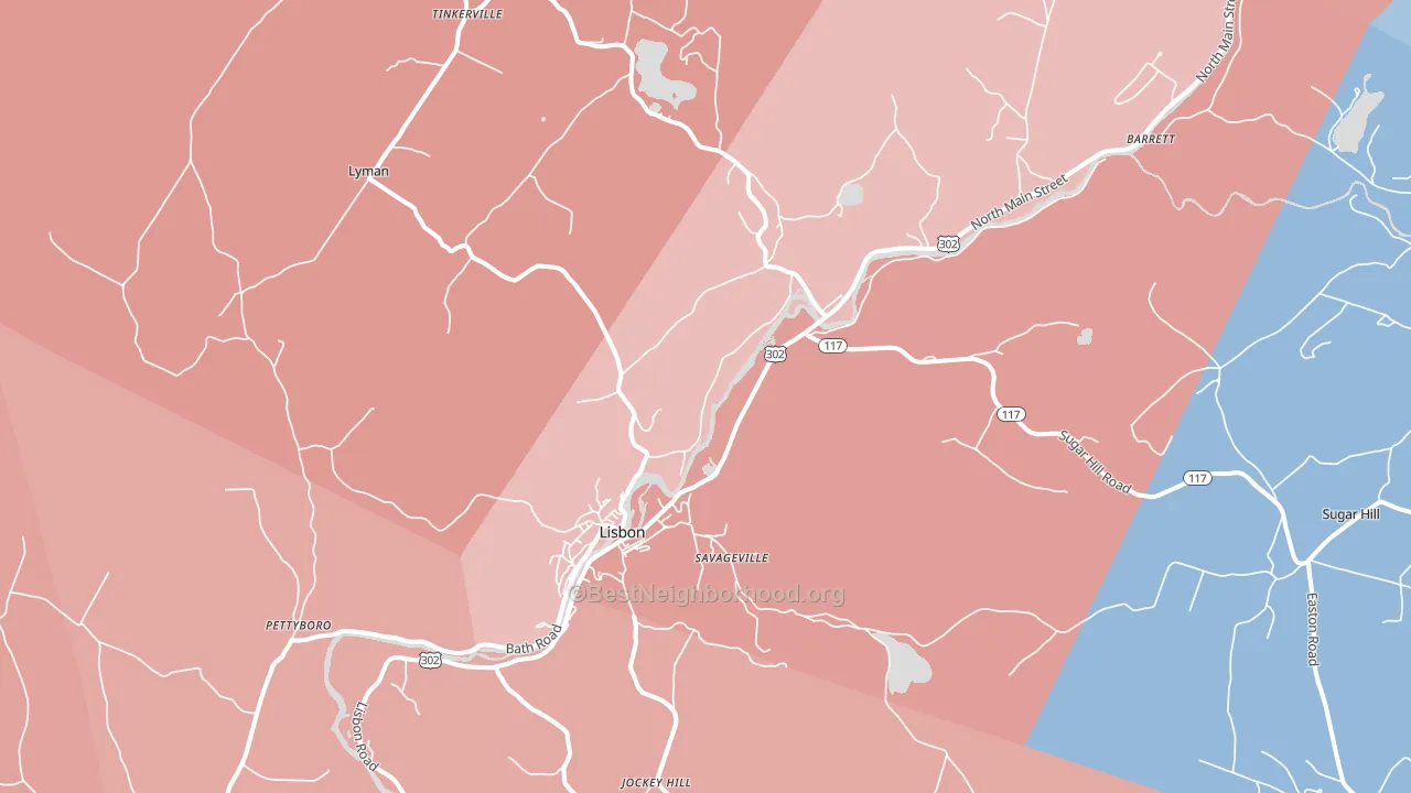 03585, NH block-group political-lean map