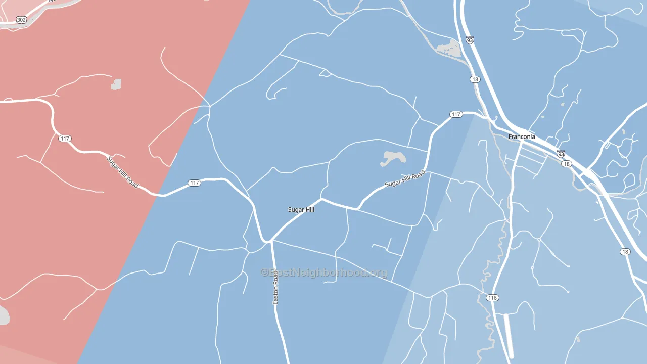 03586, NH block-group political-lean map