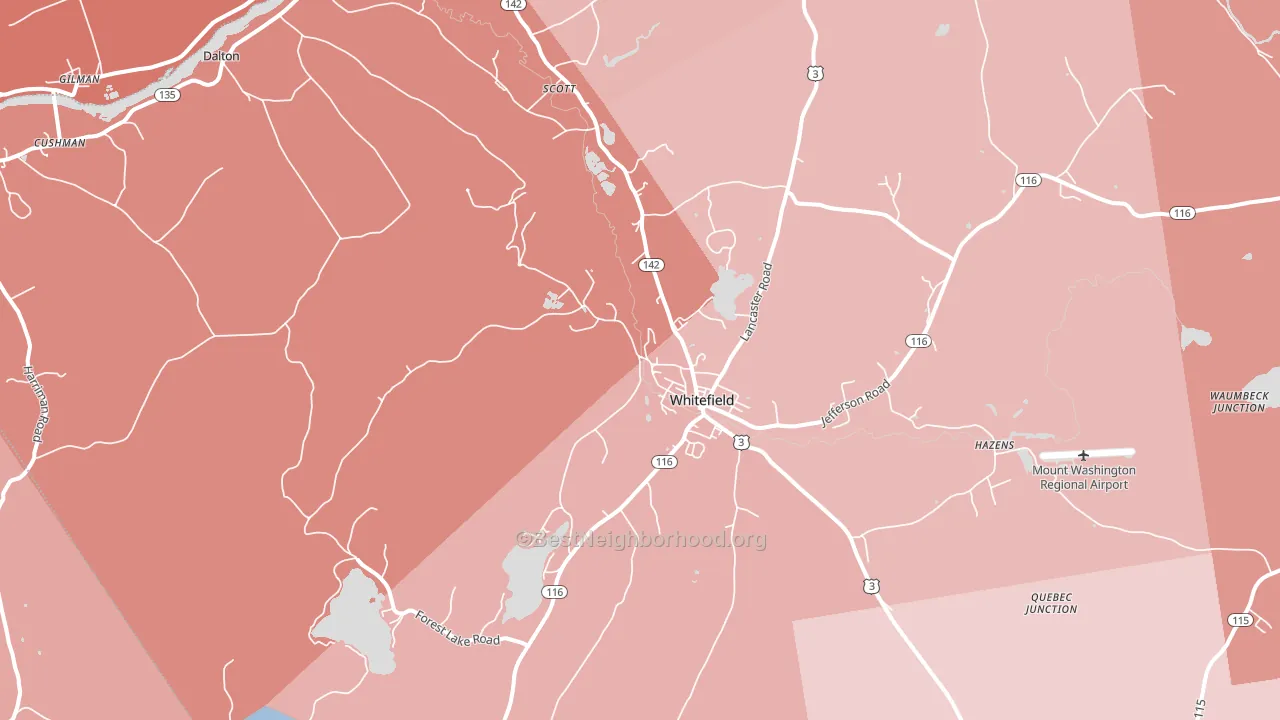 03598, NH block-group political-lean map