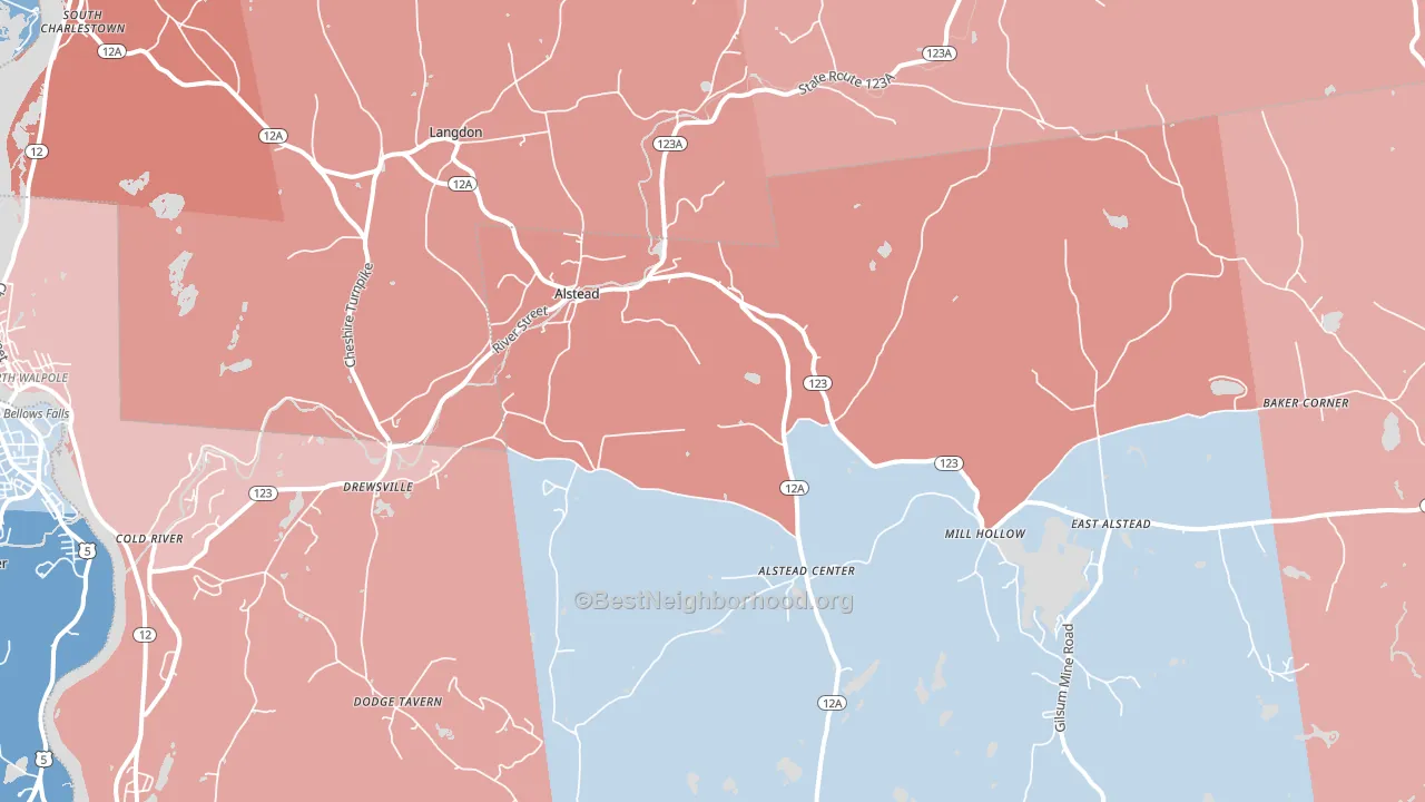 03602, NH block-group political-lean map