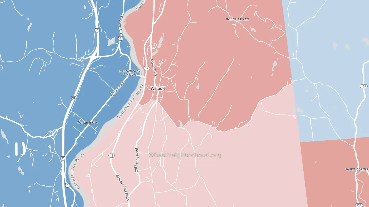 03608, NH block-group political-lean map