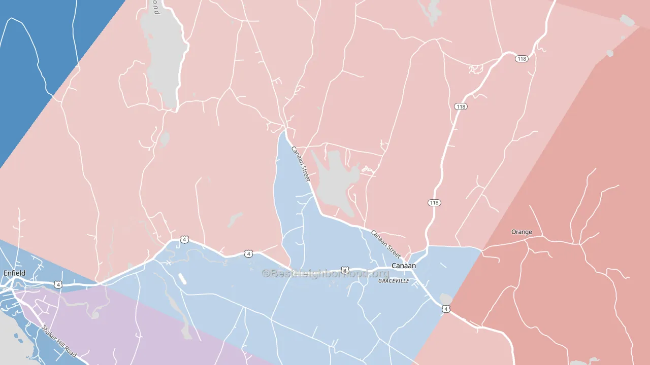 03741, NH block-group political-lean map