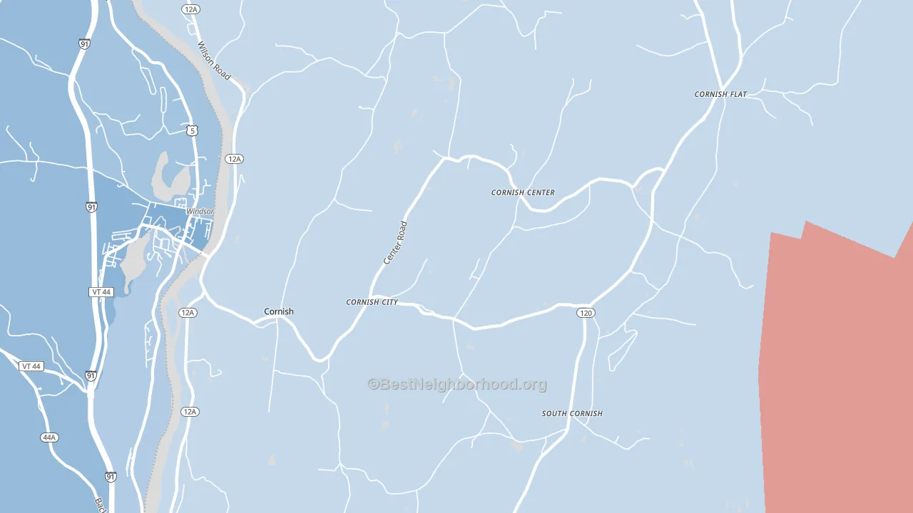 03745, NH block-group political-lean map