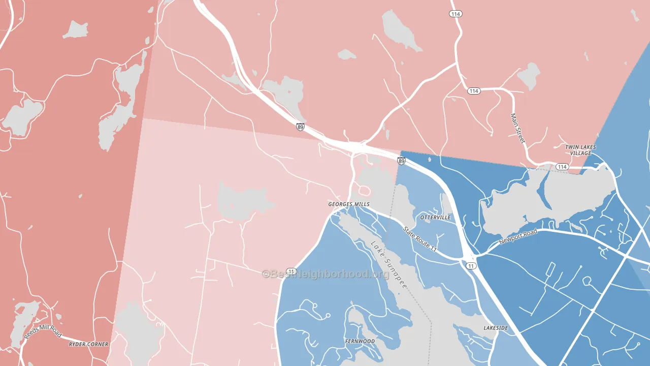 03751, NH block-group political-lean map