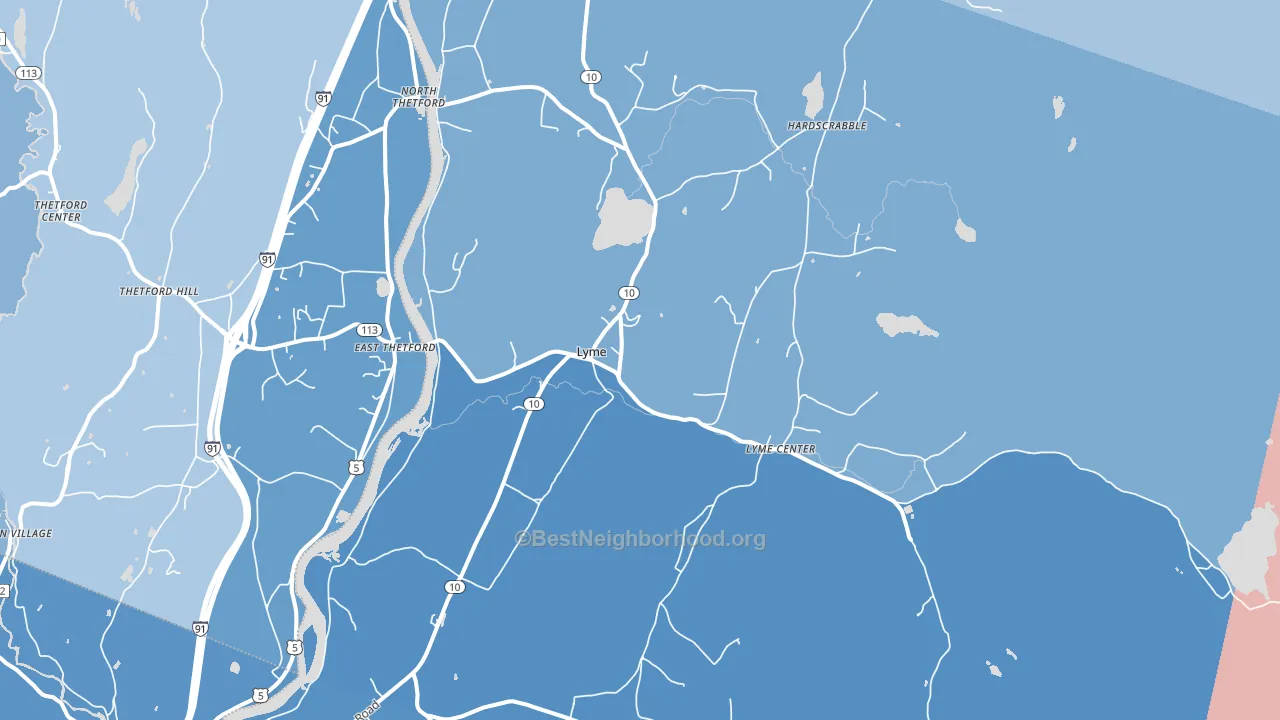 03768, NH block-group political-lean map