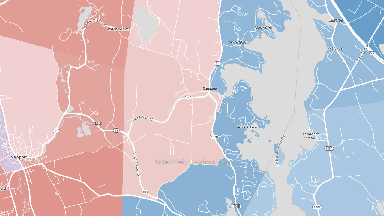 03782, NH block-group political-lean map