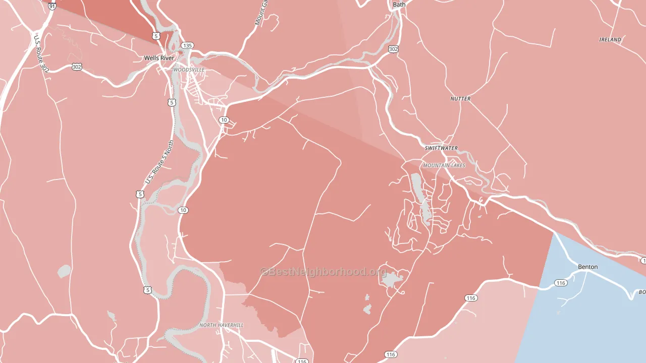 03785, NH block-group political-lean map