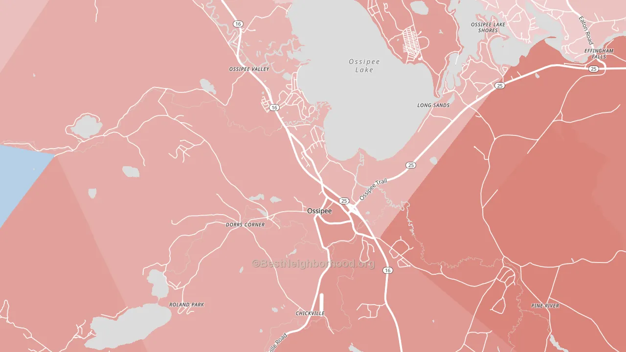 03814, NH block-group political-lean map