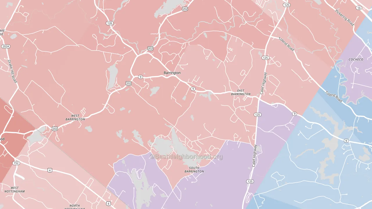 03825, NH block-group political-lean map